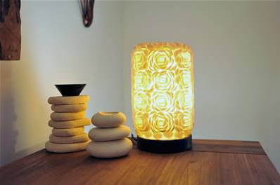 LAMP COQUILLAGE CYLINDR 25CM