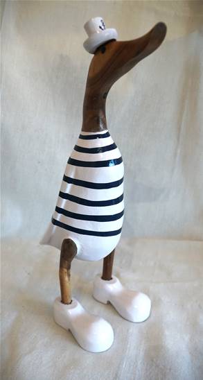 Canard blanc rayures bleu