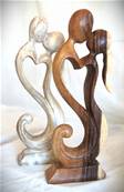 ABSTRAIT COUPLE COEUR WW 30CM
