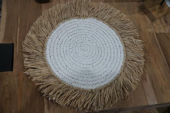 WALL DECO PLACEMAT D28 SISAL+WHITE
