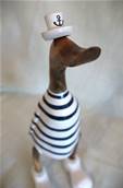 Canard blanc rayures bleu