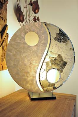 LAMP YIN YANG NACR/VER 40CM