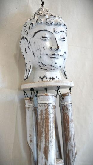 Carillon Buddha Head (White Wash)