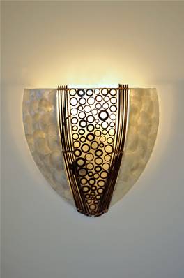 APPLIQUE CONE BAMBOU NACRE X2