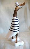Canard blanc rayures bleu